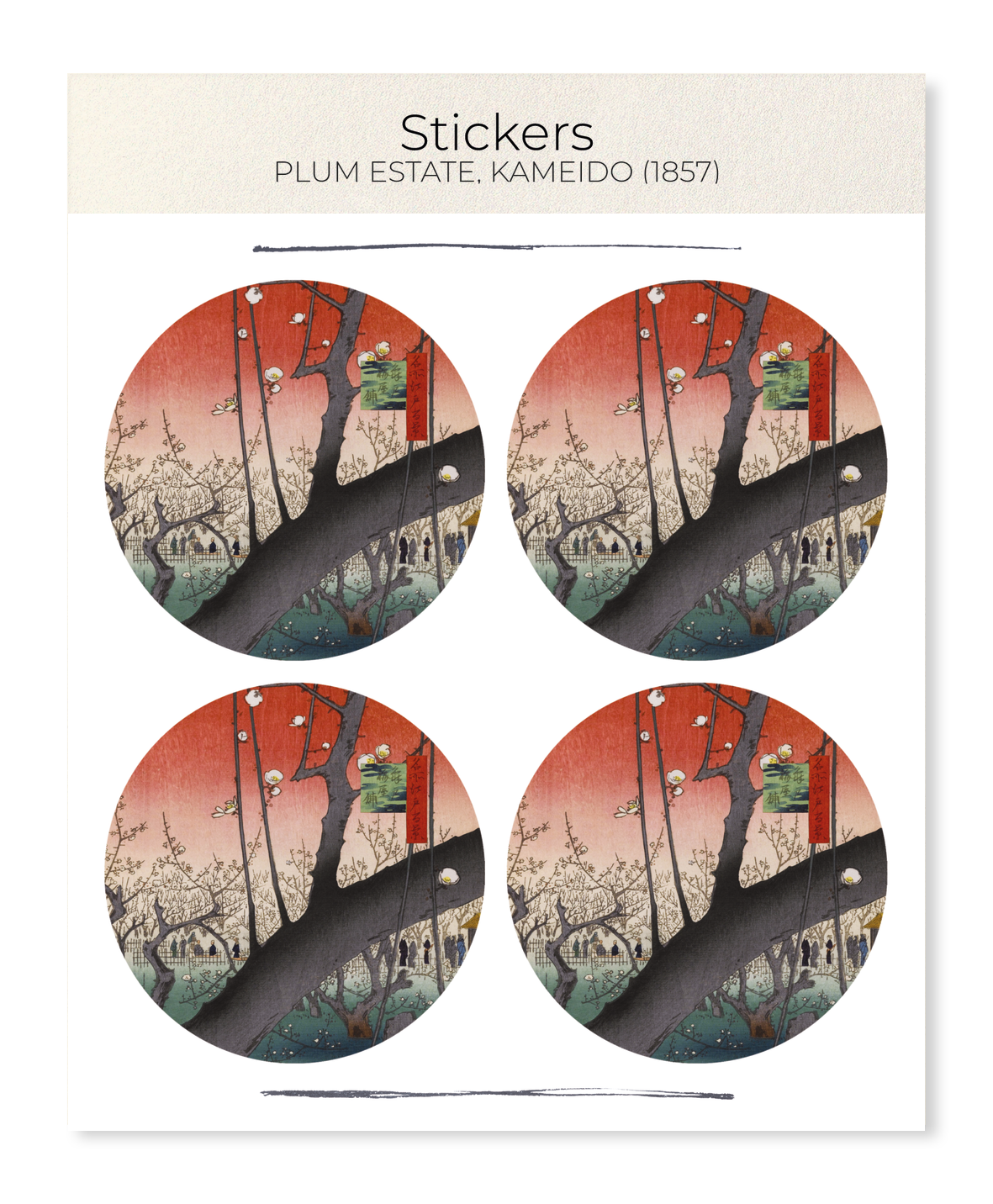 Ezen - Plum estate, Kameido (1857) - Sticker Set