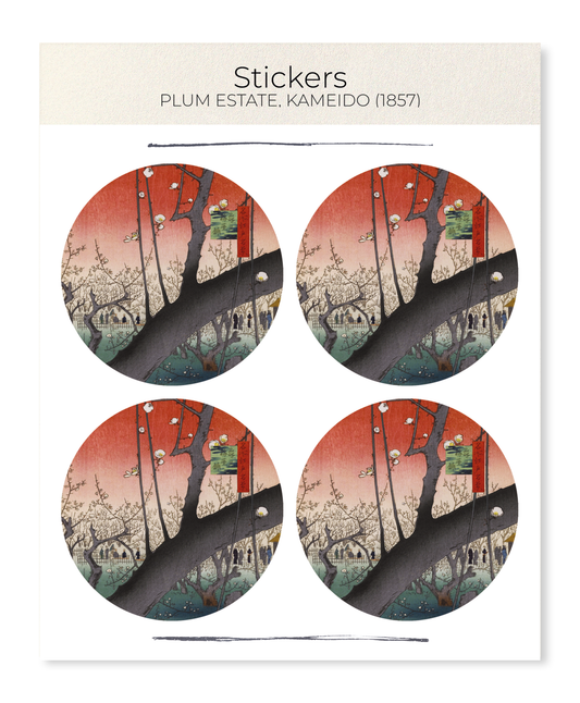 Ezen - Plum estate, Kameido (1857) - Sticker Set