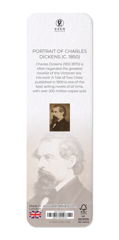 Ezen - Portrait of Charles Dickens (c. 1850) - Bookmark - Back