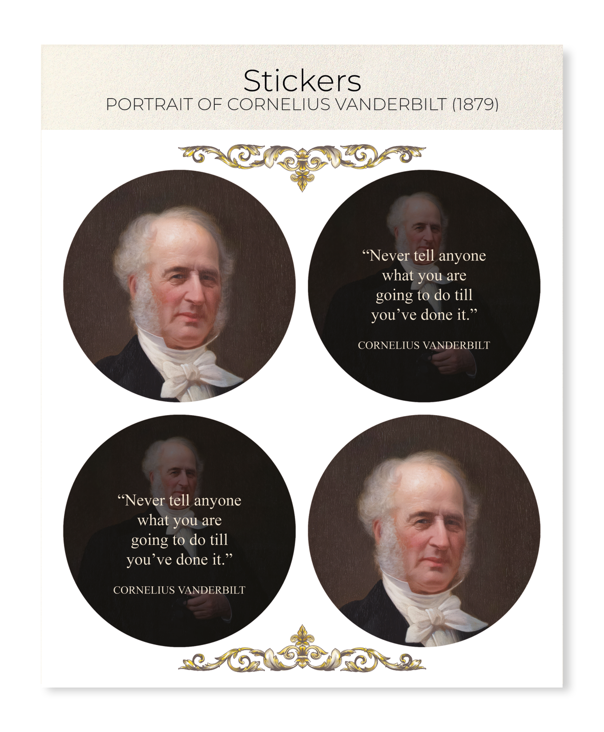 Ezen - Portrait of Cornelius Vanderbilt (1879) - Sticker Set