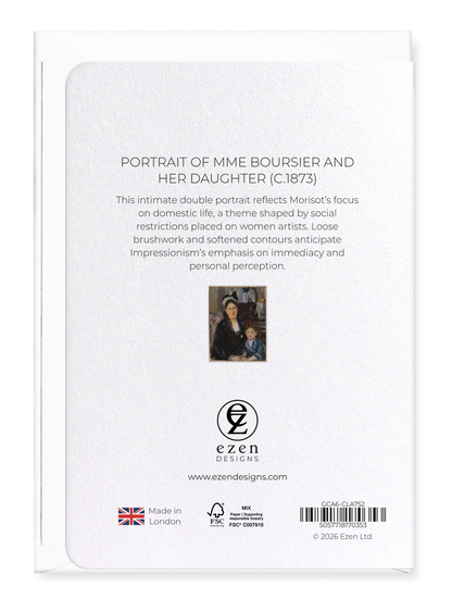 Ezen - Portrait of Mme Boursier and Her Daughter (c.1873) - Greeting Card - Back