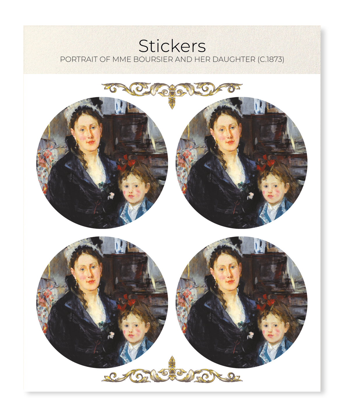 Ezen - Portrait of Mme Boursier and Her Daughter (c.1873) - Sticker Set