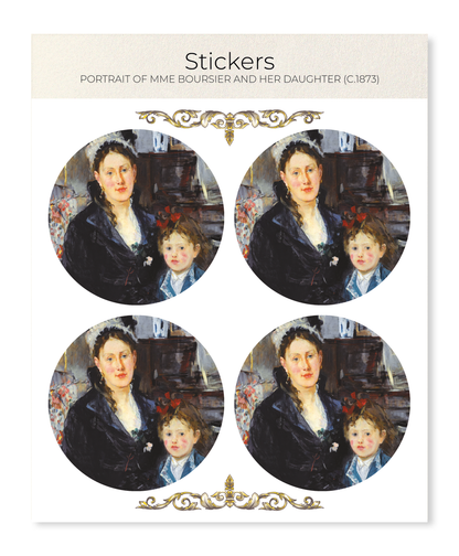 Ezen - Portrait of Mme Boursier and Her Daughter (c.1873) - Sticker Set