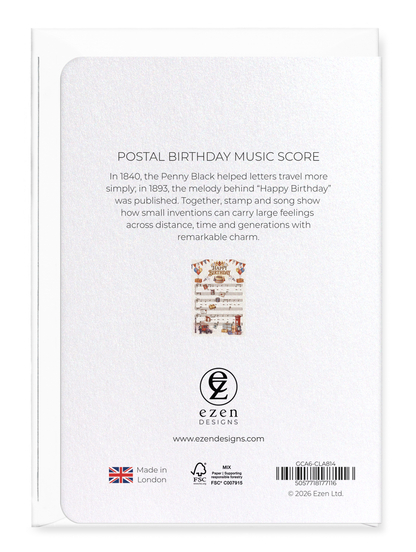 Ezen - Postal Birthday Music score - Greeting Card - Back