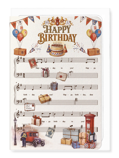 Ezen - Postal Birthday Music score - Greeting Card - Front