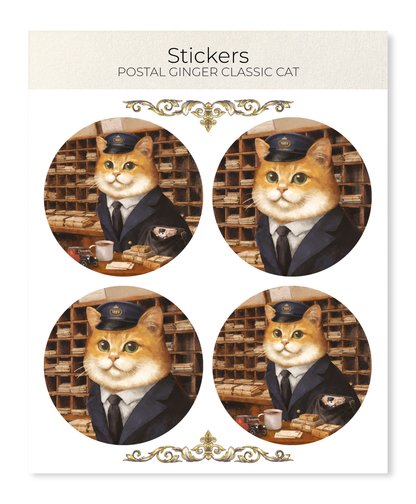 Ezen - Postal Ginger Classic Cat - Sticker Set