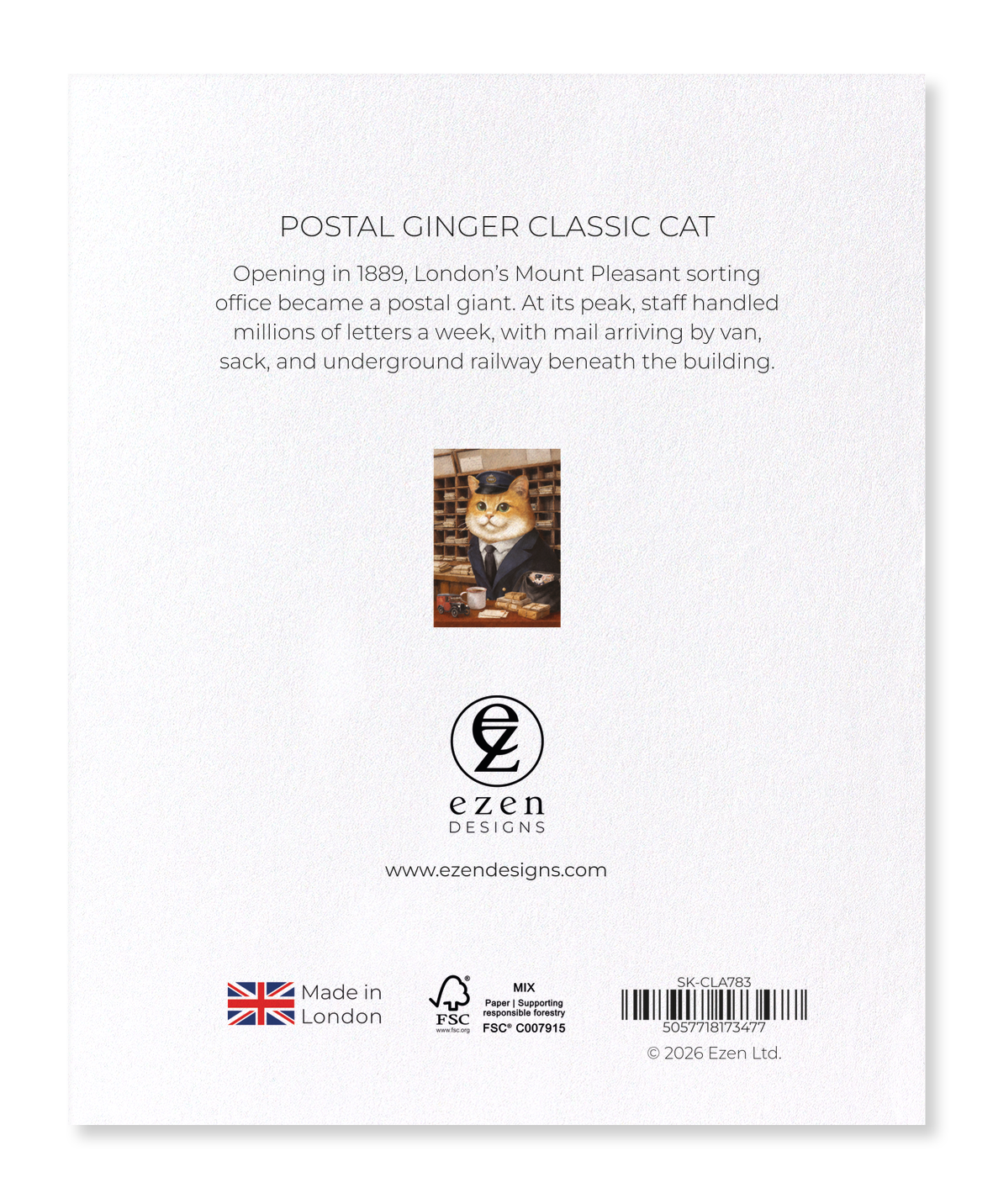 Ezen - Postal Ginger Classic Cat - Sticker Set