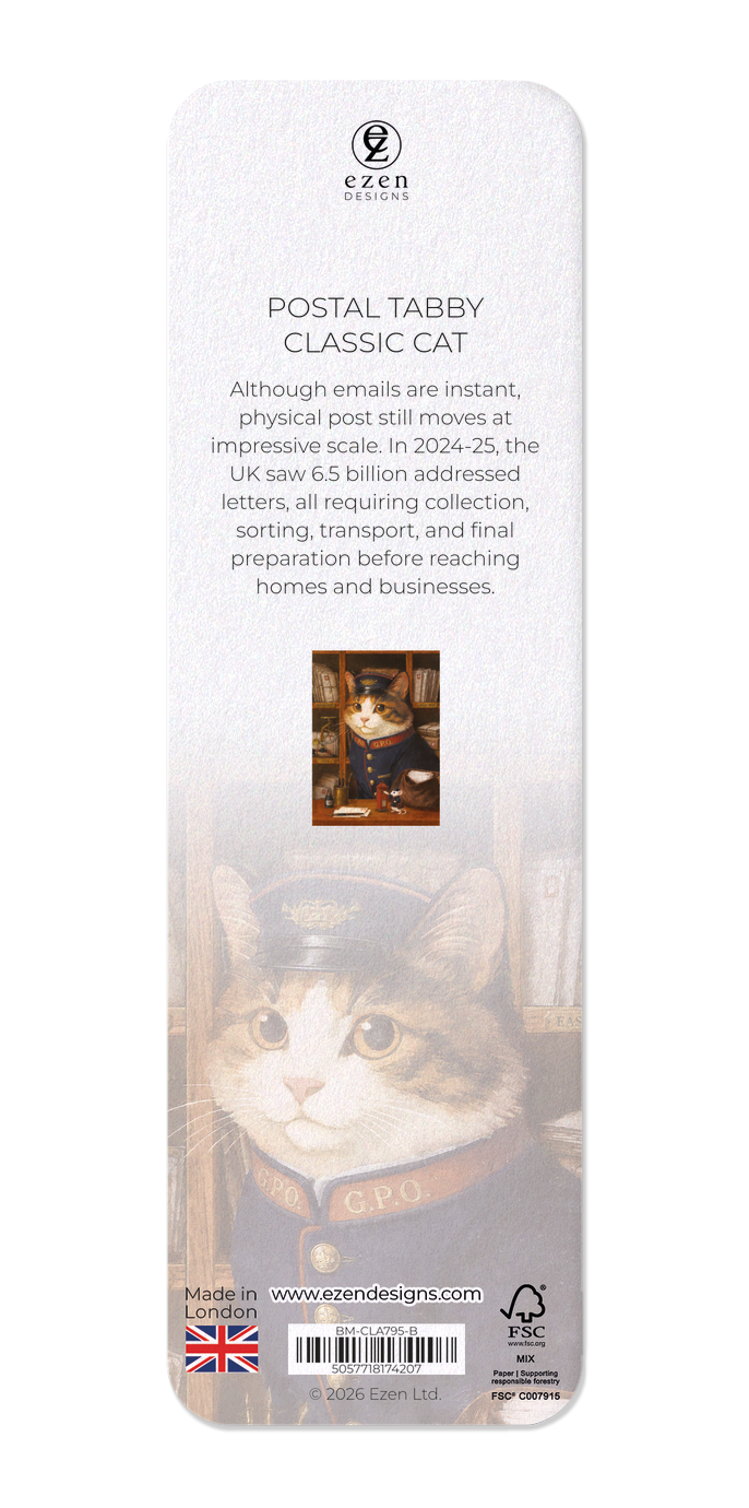 Ezen - Postal Tabby Classic Cat - Bookmark - Back