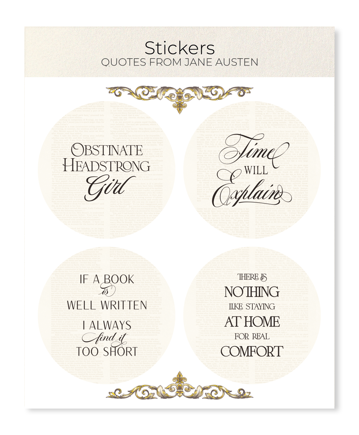 Ezen - Quotes from Jane Austen - Sticker Set