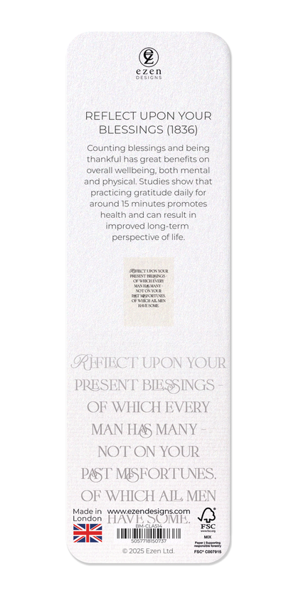Ezen - Reflect Upon Your Blessings (1836) - Bookmark - Back