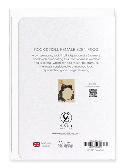 Ezen - Rock & Roll Female Ezen Frog - Greeting Card - Back