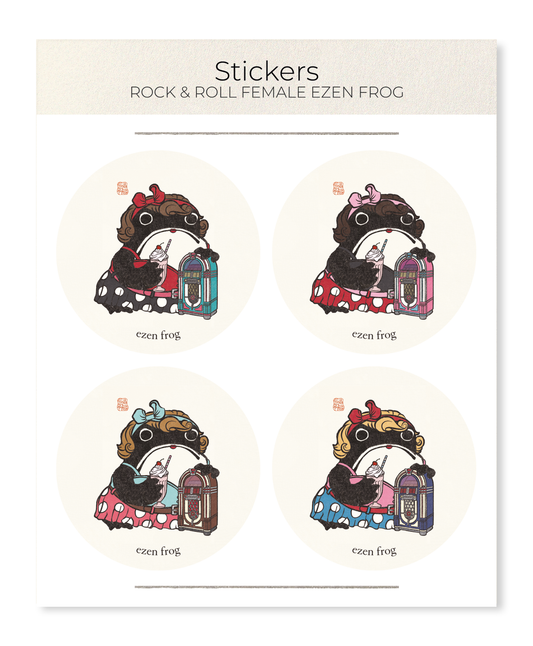 Ezen - Rock & Roll Female Ezen Frog - Sticker Set
