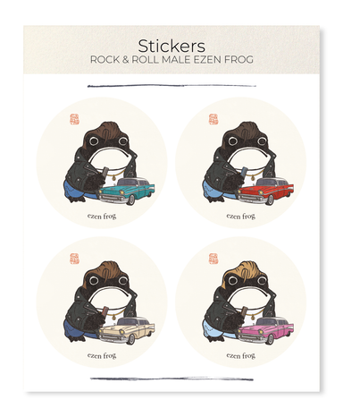 Ezen - Rock & Roll Male Ezen Frog - Sticker Set