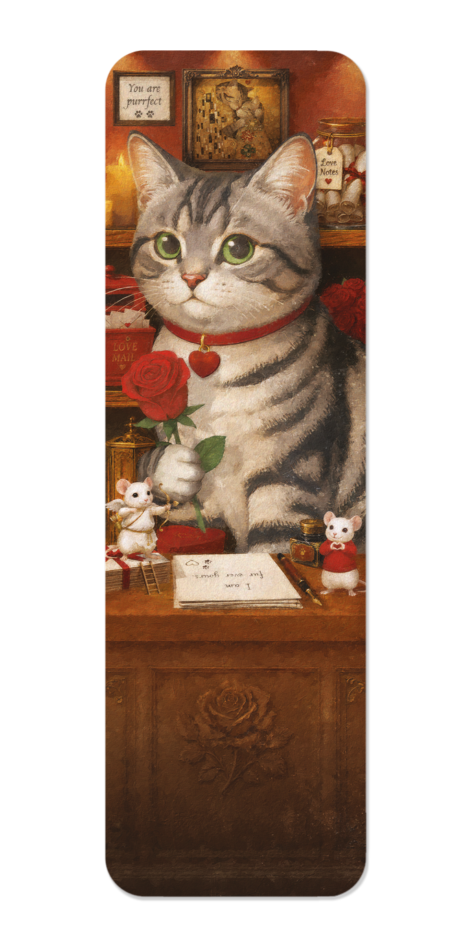 Ezen - Romantic Classic Cat - Bookmark - Front