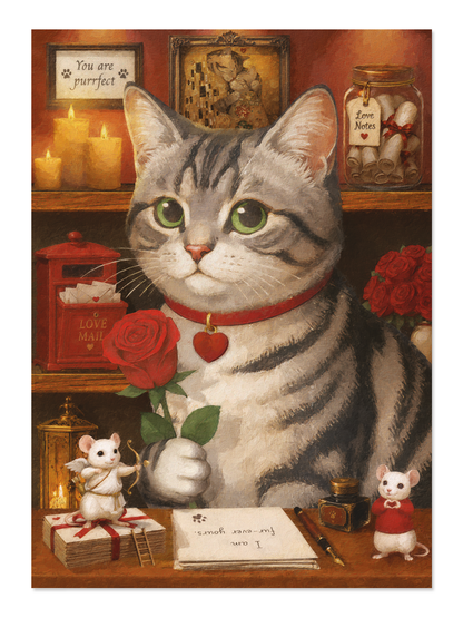 Ezen - Romantic Classic Cat - Postcard - Front