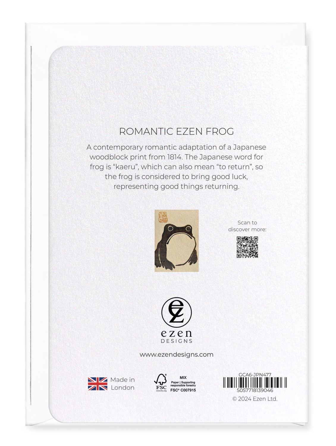 Ezen - Romantic Ezen Frog - Greeting Card - Back