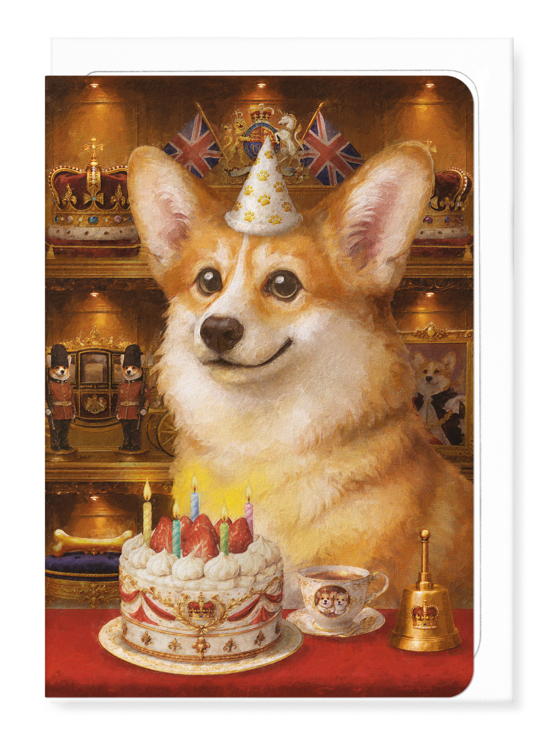 Ezen - Royal birthday classic corgi - Greeting Card - Front