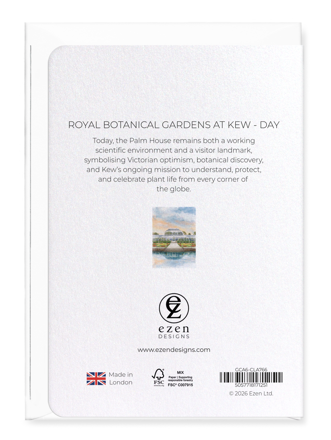 Ezen - Royal Botanical Gardens at Kew - Day - Greeting Card - Back