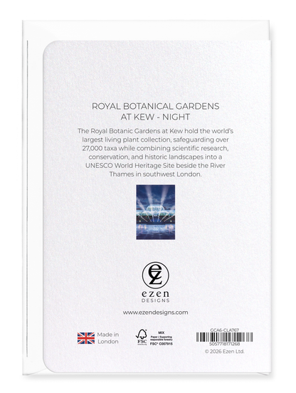 Ezen - Royal Botanical Gardens at Kew - Night - Greeting Card - Back