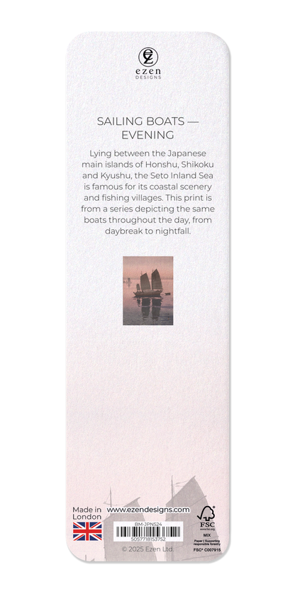 Ezen - Sailing Boats — Evening - Bookmark - Back