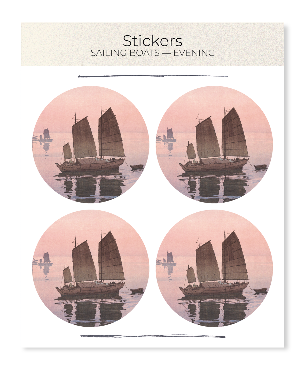 Ezen - Sailing Boats — Evening - Sticker Set