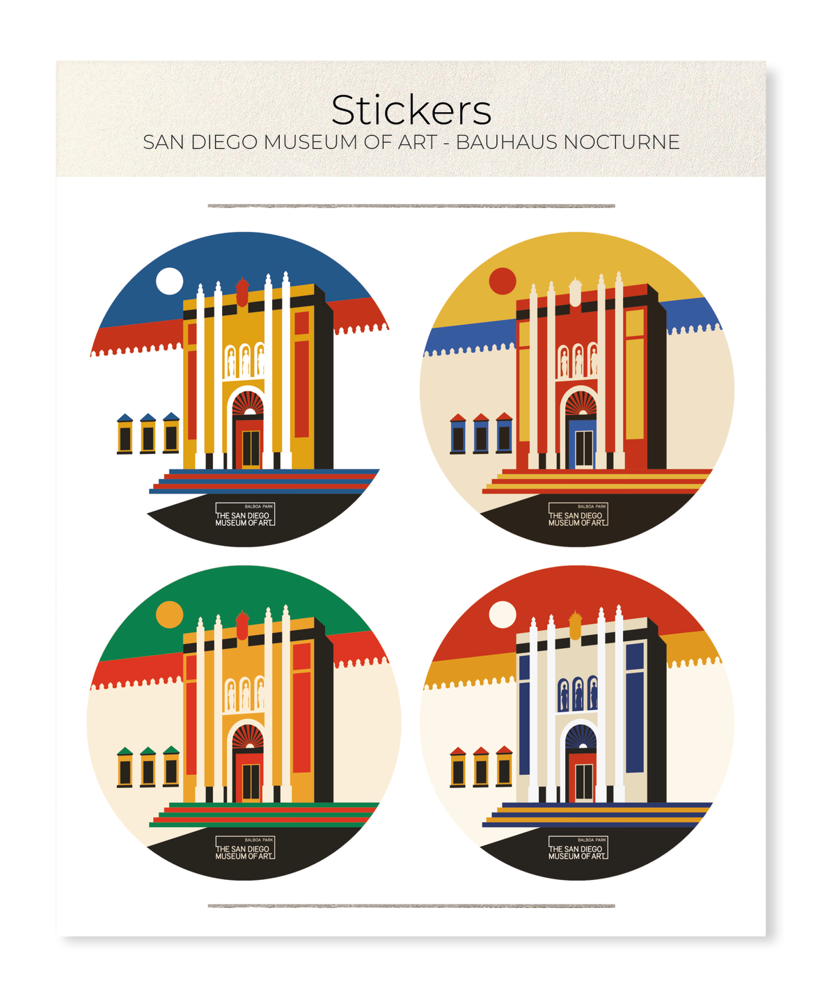 Ezen - San Diego Museum of Art - Bauhaus Nocturne - Sticker Set