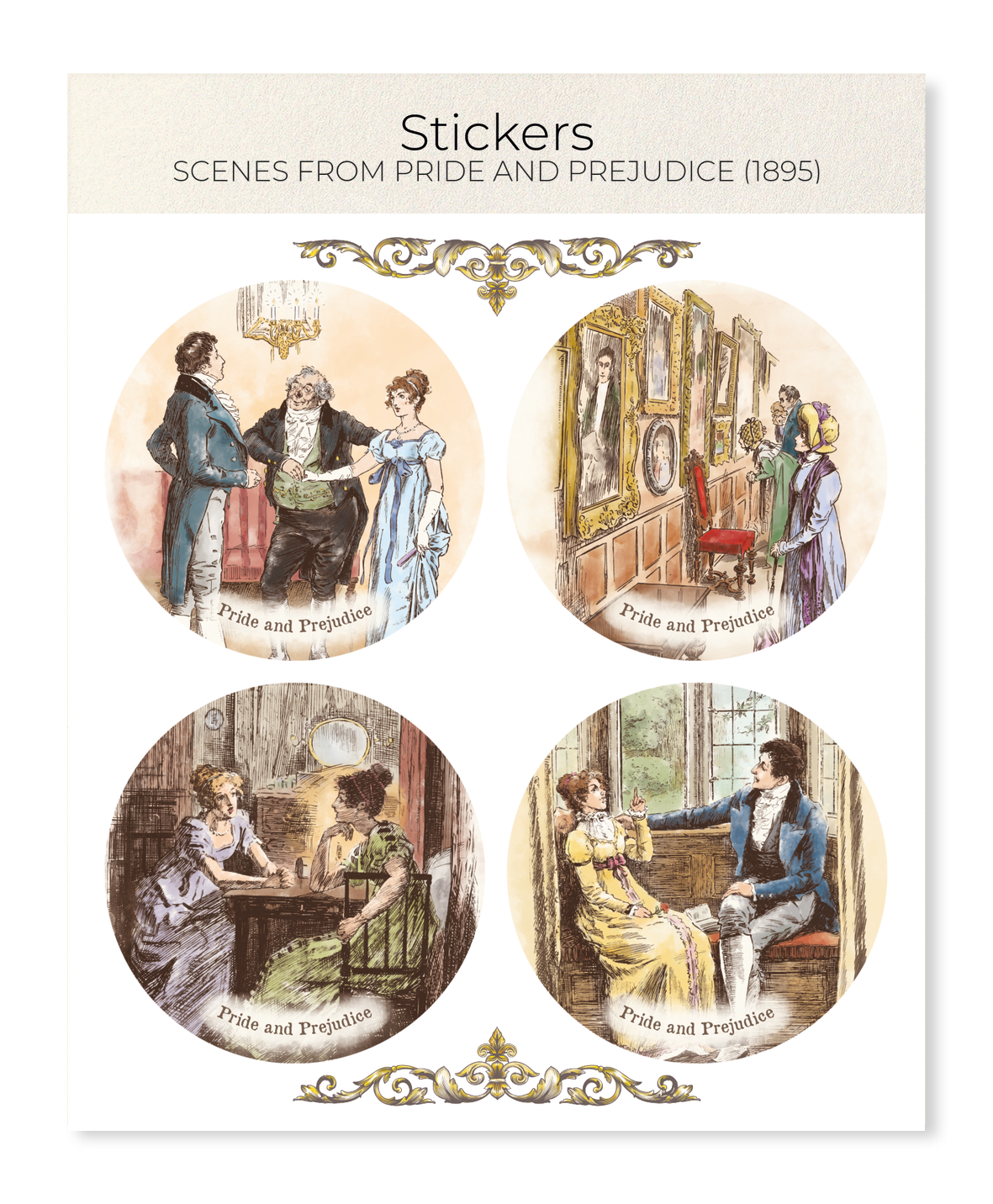 Ezen - Scenes from Pride and Prejudice (1895) - Sticker Set