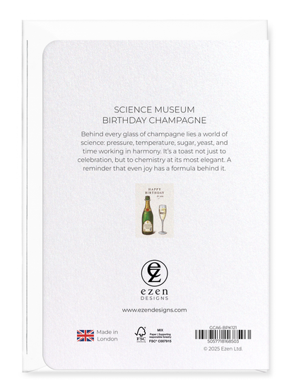 Ezen - Science Museum Birthday Champagne - Greeting Card - Back