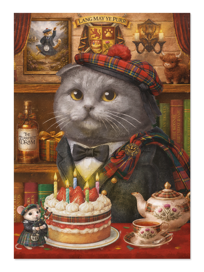 Ezen - Scottish Birthday Classic Cat - Postcard - Front