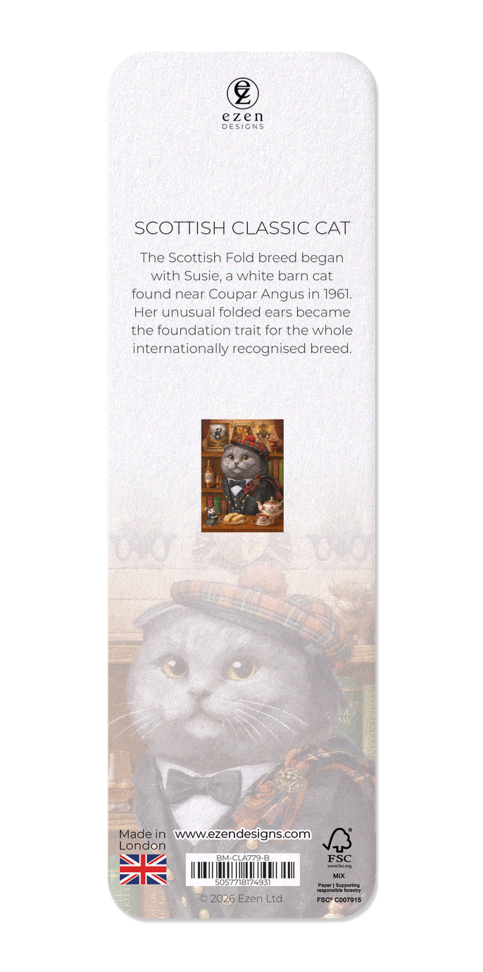 Ezen - Scottish Classic Cat - Bookmark - Back