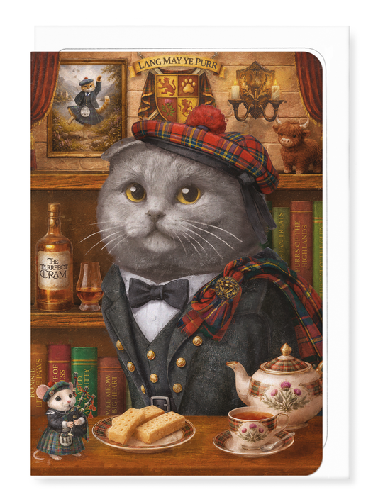 Ezen - Scottish Classic Cat - Greeting Card - Front