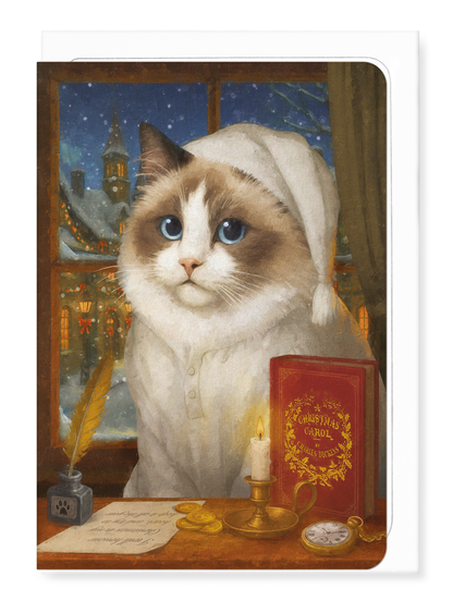 Ezen - Scrooge Classic Cat - Greeting Card - Front
