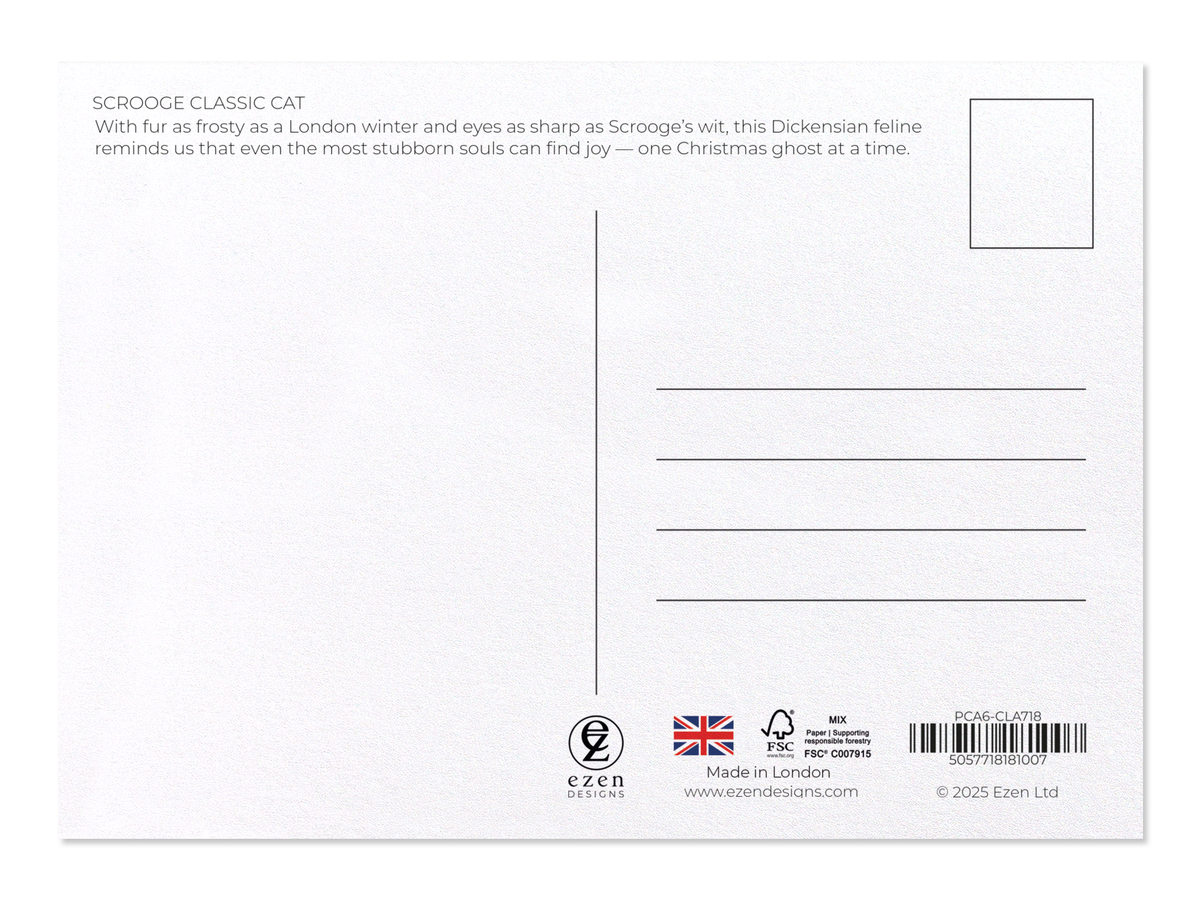 Ezen - Scrooge Classic Cat - Postcard - Back