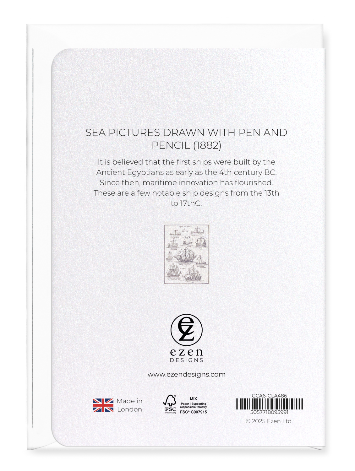 Ezen - Sea Pictures Drawn with Pen and Pencil (1882) - Greeting Card - Back