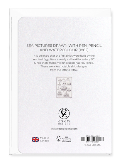 Ezen - Sea Pictures Drawn with Pen, Pencil and Watercolour (1882) - Greeting Card - Back