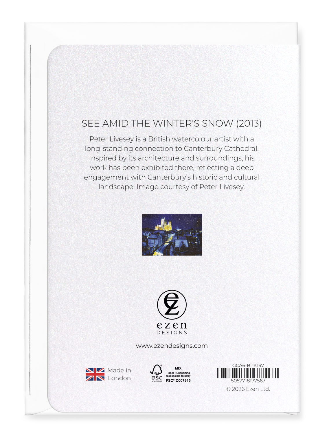 Ezen - See amid the winter's snow (2013) - Greeting Card - Back