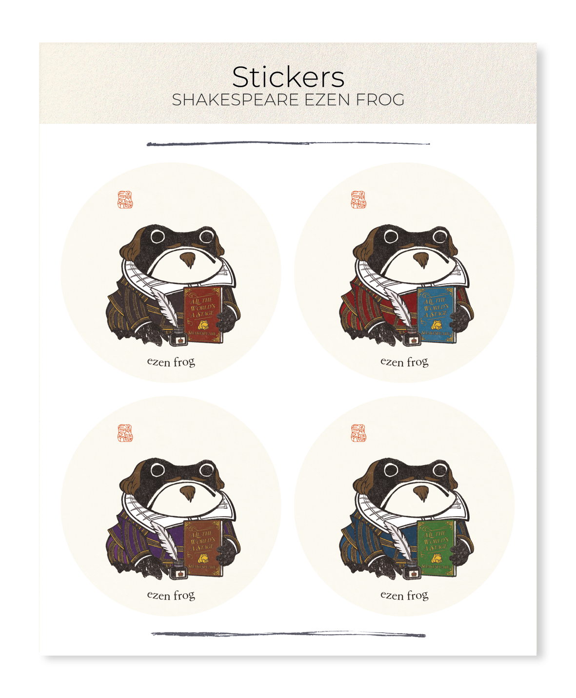 Ezen - Shakespeare Ezen Frog - Sticker Set