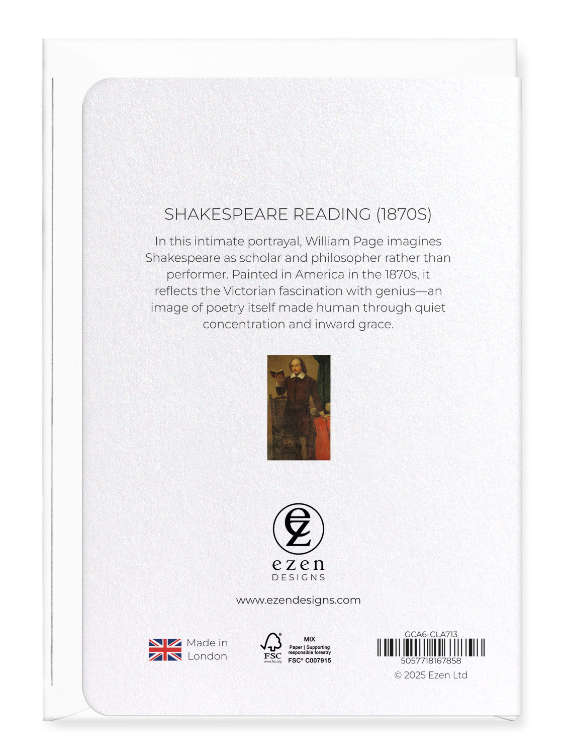 Ezen - Shakespeare Reading (1870s) - Greeting Card - Back