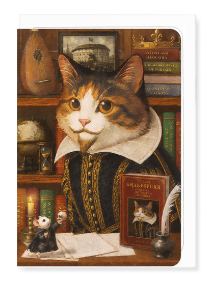 Ezen - Shakespeare Tabby Classic Cat - Greeting Card - Front