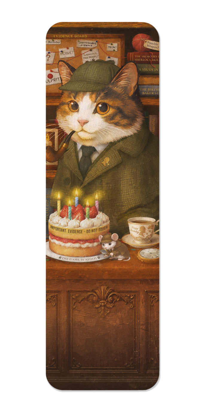 Ezen - Sherlock Birthday Classic Cat - Bookmark - Front