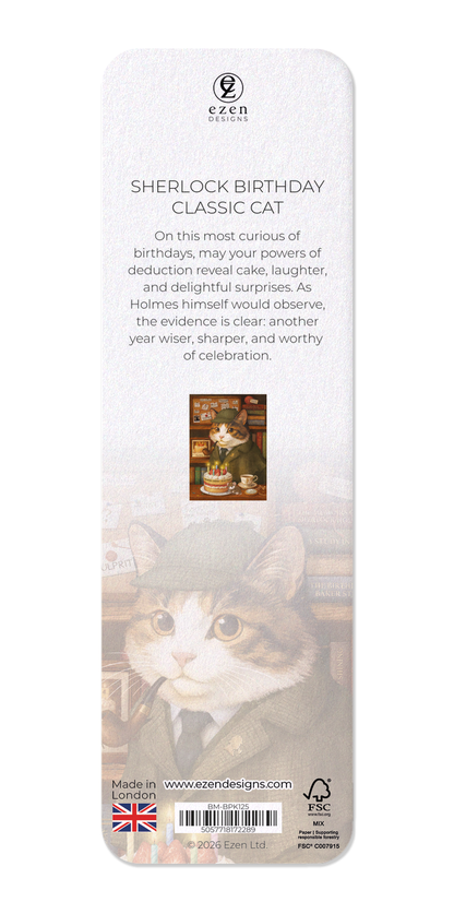 Ezen - Sherlock Birthday Classic Cat - Bookmark - Back