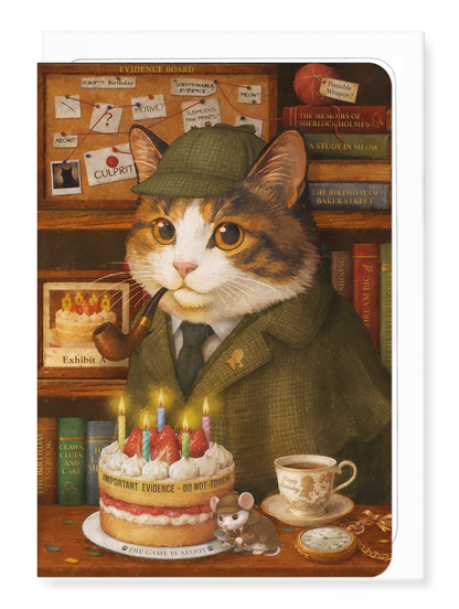 Ezen - Sherlock Birthday Classic Cat - Greeting Card - Front