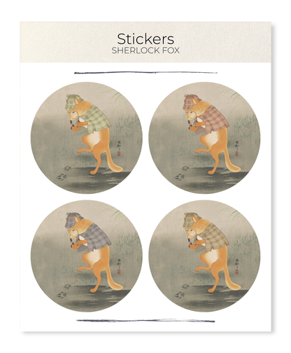 Ezen - Dancing Sherlock Fox - Sticker Set