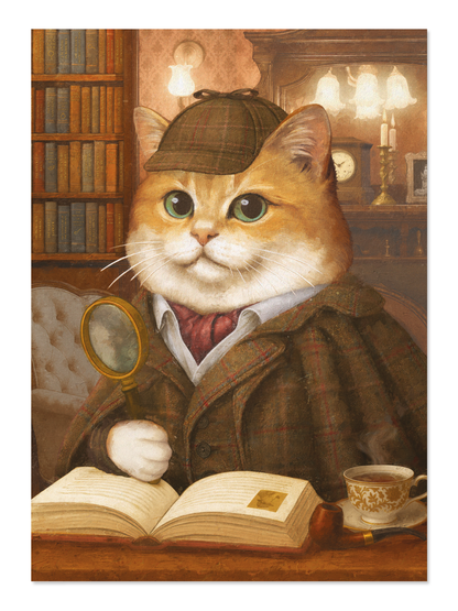 Ezen - Sherlock Ginger Classic Cat - Postcard - Front
