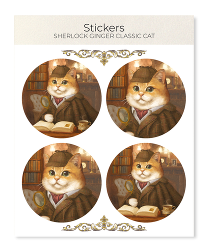 Ezen - Sherlock Ginger Classic Cat - Sticker Set
