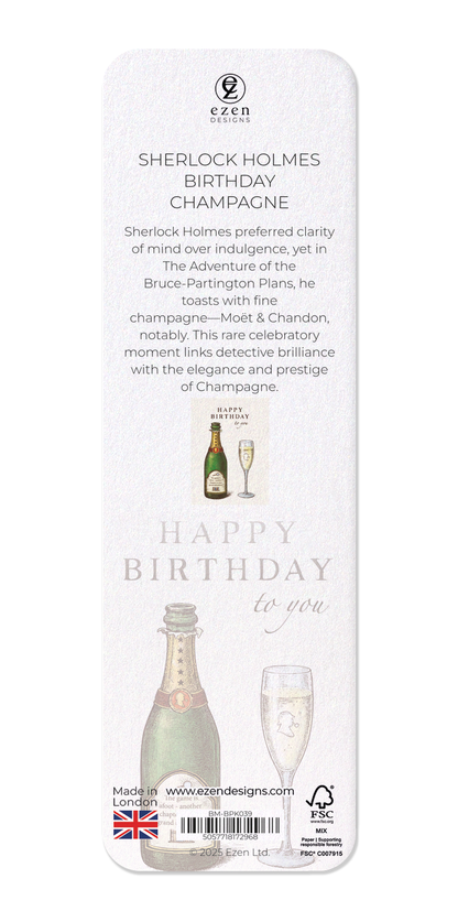 Ezen - Sherlock Holmes Birthday Champagne - Bookmark - Back