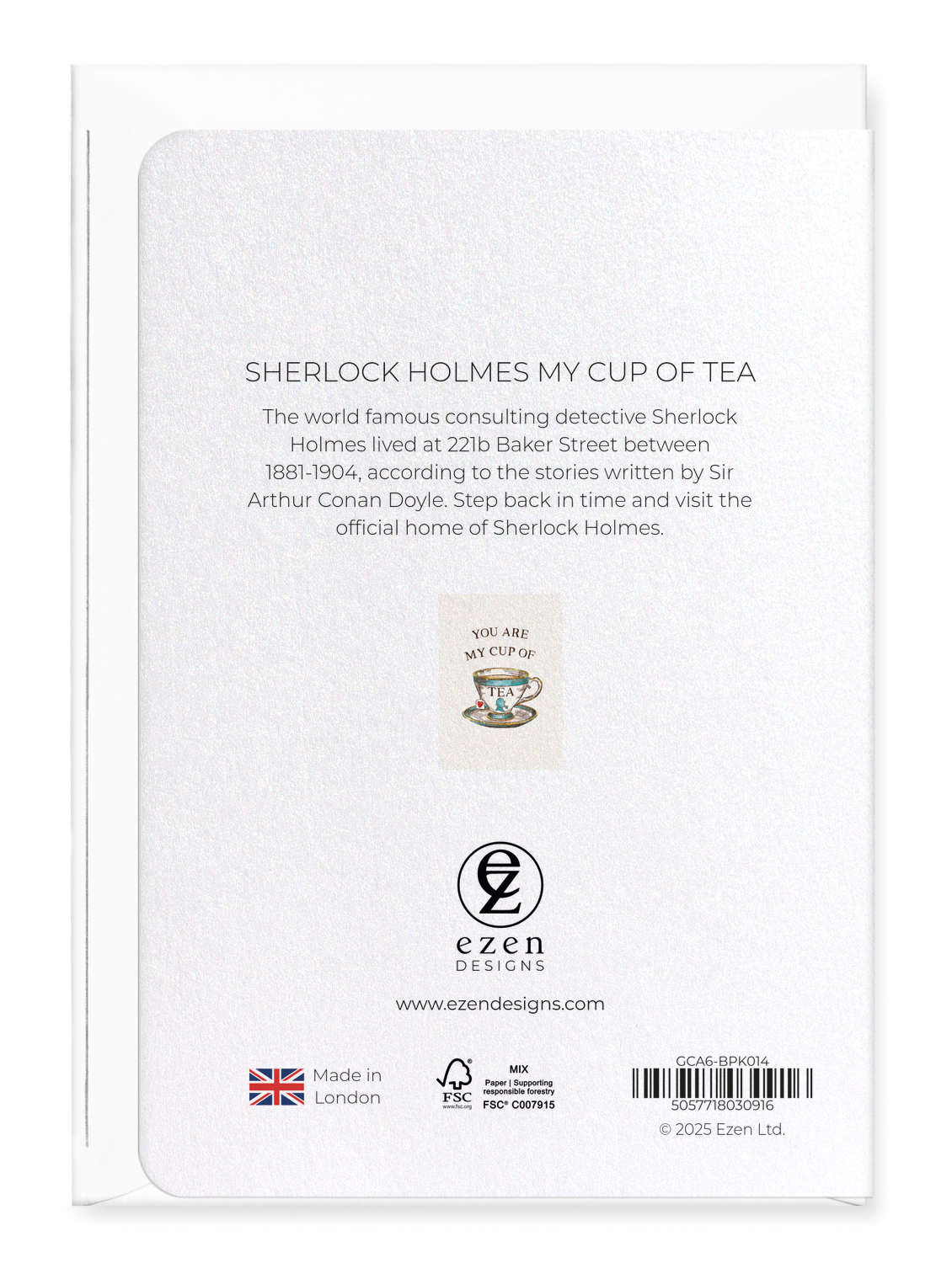 Ezen - Sherlock Holmes my cup of tea - Greeting Card - Back