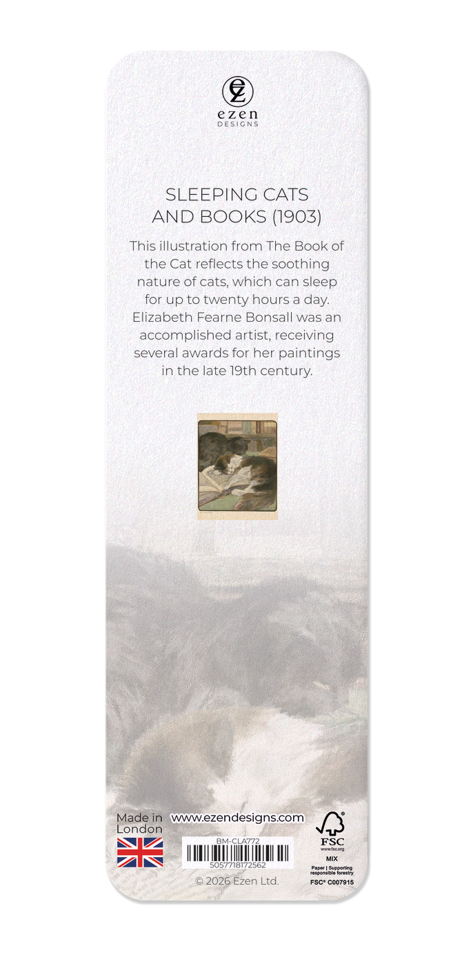 Ezen - Sleeping Cats and Books (1903) - Bookmark - Back