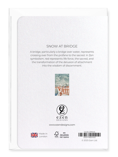 Ezen - Snow at bridge - Greeting Card - Back