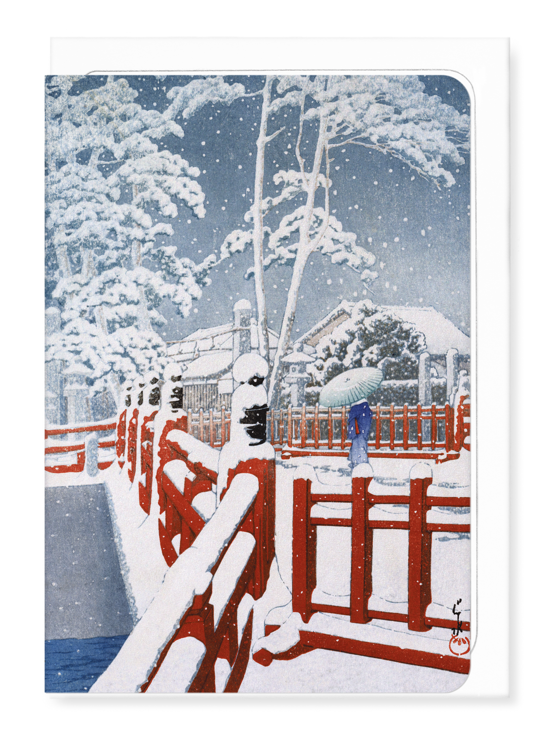 Ezen - Snow at bridge - Greeting Card - Front